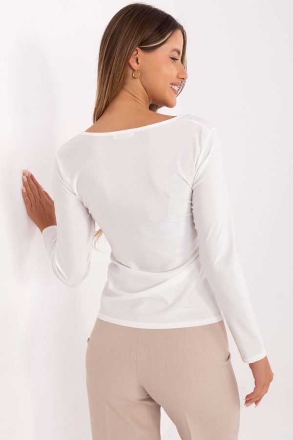 White Blouse in Women`s Blouses, Tunics with Polyester and Viscose