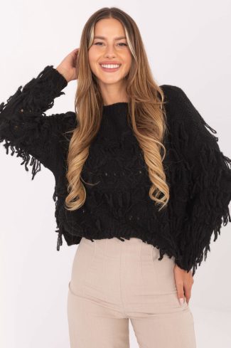 Black Jumper in Sweaters, Pullovers, Jumpers, Turtlenecks, Boleros, Shrugs with Lana, Polyacrylic, Polyamide and Viscose
