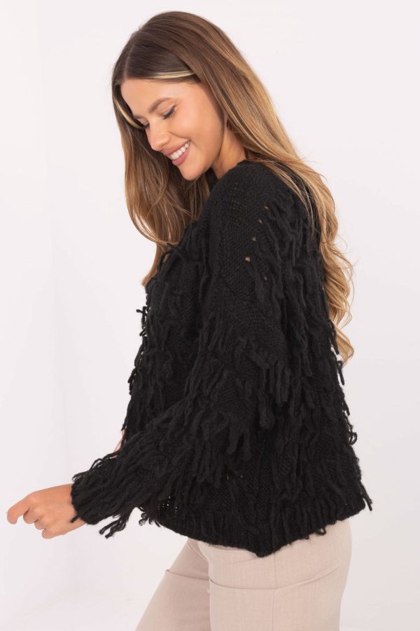 Black Jumper in Sweaters, Pullovers, Jumpers, Turtlenecks, Boleros, Shrugs with Lana, Polyacrylic, Polyamide and Viscose