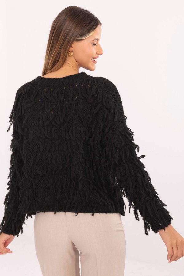 Black Jumper in Sweaters, Pullovers, Jumpers, Turtlenecks, Boleros, Shrugs with Lana, Polyacrylic, Polyamide and Viscose
