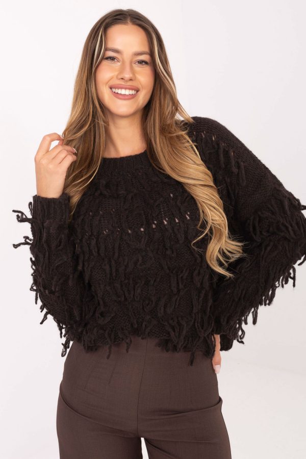 Brown Jumper in Sweaters, Pullovers, Jumpers, Turtlenecks, Boleros, Shrugs with Lana, Polyacrylic, Polyamide and Viscose