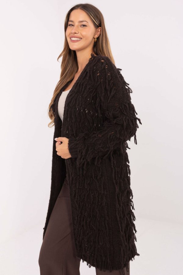 Brown Cardigan in Cardigans For Women, Ponchos with Polyacrylic, Polyamide, Viscose and Wool