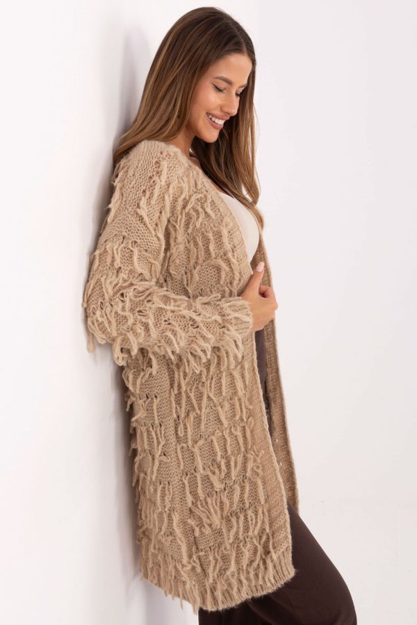 Beige Cardigan in Cardigans For Women, Ponchos with Polyacrylic, Polyamide, Viscose and Wool