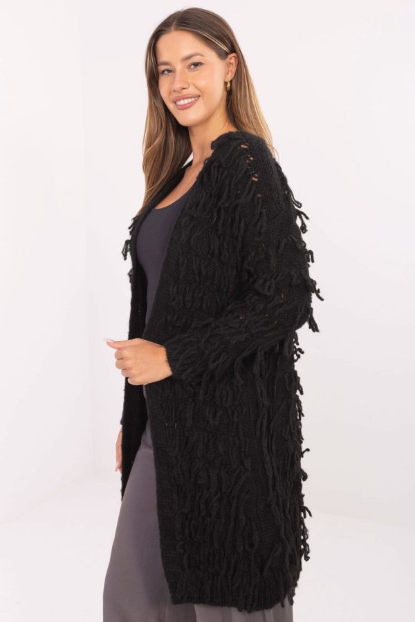 Black Cardigan in Cardigans For Women, Ponchos with Polyacrylic, Polyamide, Viscose and Wool