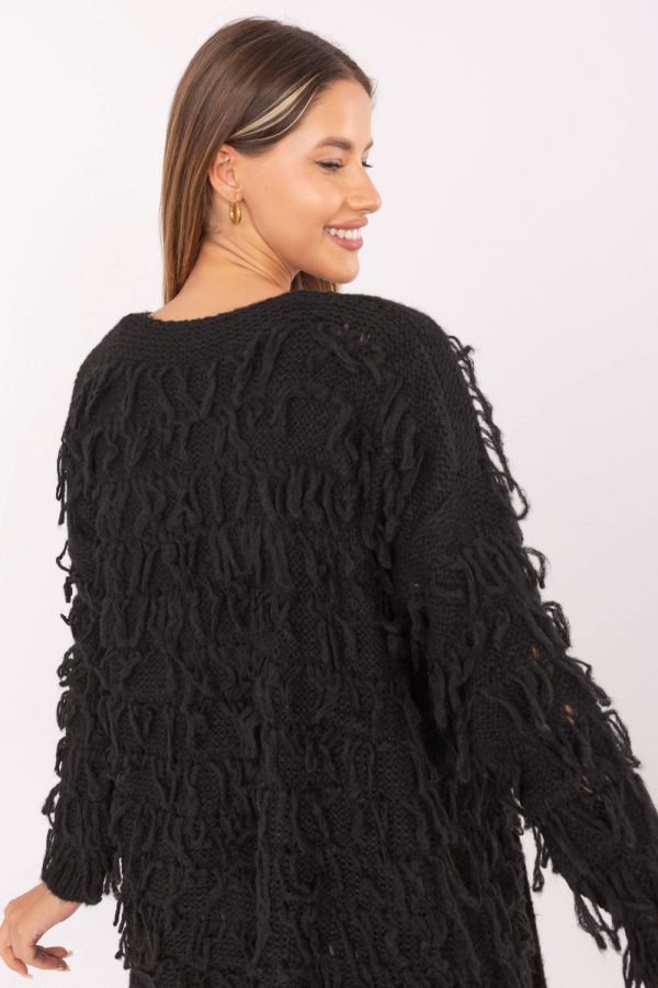 Black Cardigan in Cardigans For Women, Ponchos with Polyacrylic, Polyamide, Viscose and Wool