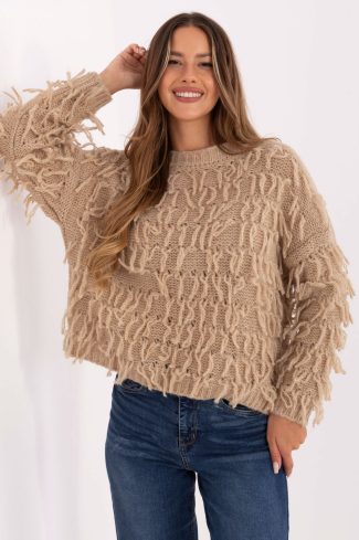 Beige Jumper in Sweaters, Pullovers, Jumpers, Turtlenecks, Boleros, Shrugs with Polyacrylic, Polyamide, Viscose and Wool
