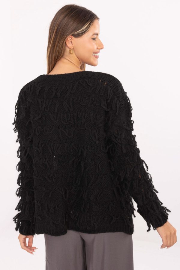 Black Cardigan in Cardigans For Women, Ponchos with Polyacrylic, Polyamide, Viscose and Wool