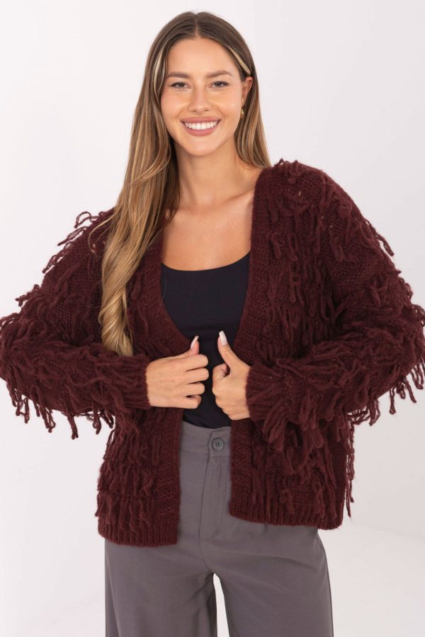 Red Cardigan in Cardigans For Women, Ponchos with Polyacrylic, Polyamide, Viscose and Wool