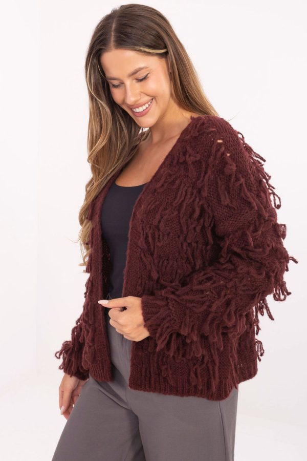 Red Cardigan in Cardigans For Women, Ponchos with Polyacrylic, Polyamide, Viscose and Wool