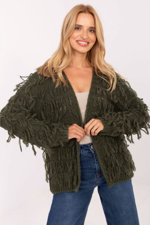 Green Cardigan in Cardigans For Women, Ponchos with Polyacrylic, Polyamide, Viscose and Wool