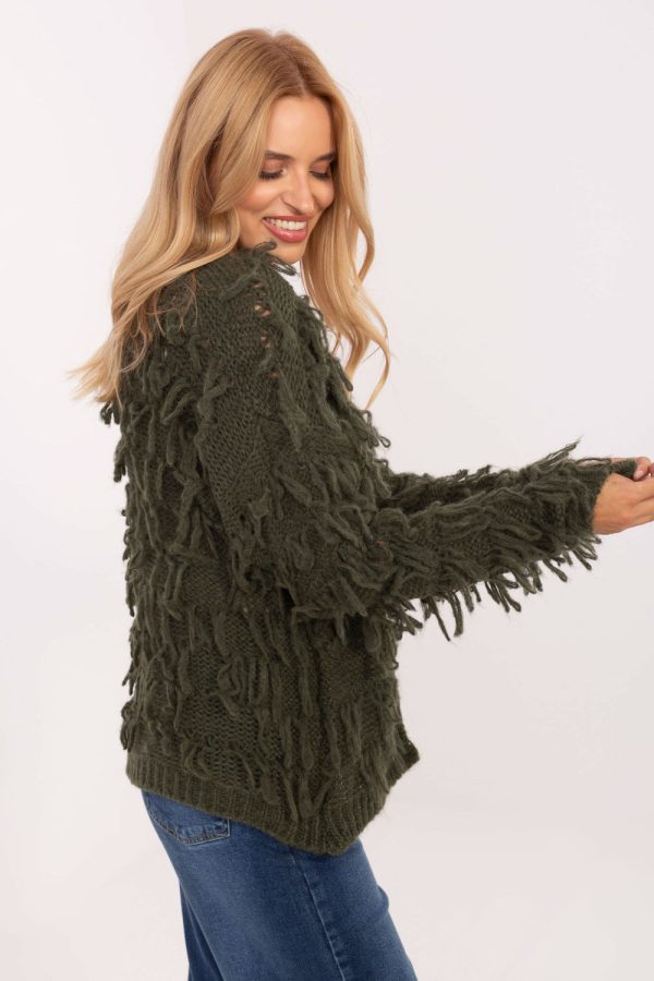 Green Cardigan in Cardigans For Women, Ponchos with Polyacrylic, Polyamide, Viscose and Wool