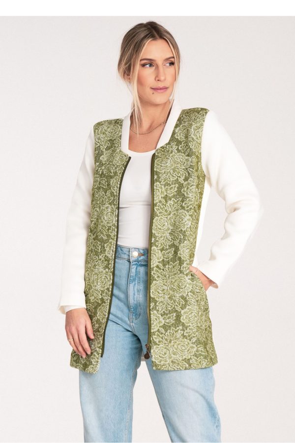 White Coat in Women`s Coats, Jackets with Polyester and Wool