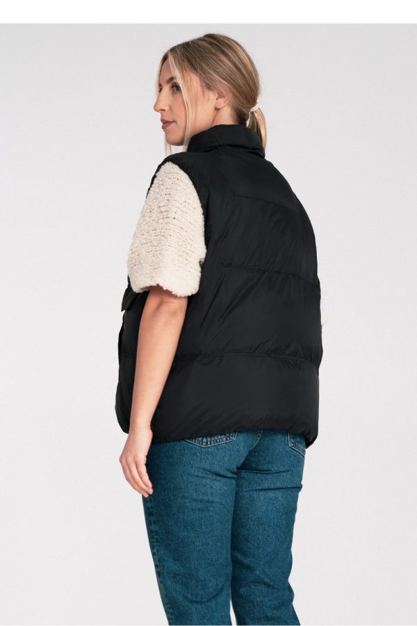 Black Gilet in Women`s Coats, Jackets with Polyester