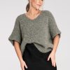 Green Short Sleeve Sweater in Sweaters, Pullovers, Jumpers, Turtlenecks, Boleros, Shrugs with Acrylic, Spandex, Polyester and Wool