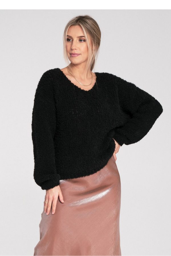 Black Jumper in Sweaters, Pullovers, Jumpers, Turtlenecks, Boleros, Shrugs with Acrylic, Spandex, Polyester and Wool