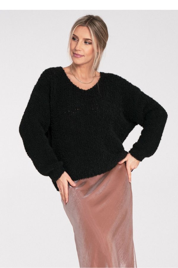 Black Jumper in Sweaters, Pullovers, Jumpers, Turtlenecks, Boleros, Shrugs with Acrylic, Spandex, Polyester and Wool