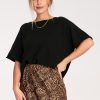 Black Bat Style Blouse in Sweaters, Pullovers, Jumpers, Turtlenecks, Boleros, Shrugs with Acrylic, Viscose and Wool