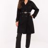 Black Coat in Women`s Coats, Jackets with Polyester