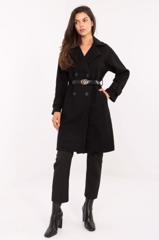 Black Coat in Women`s Coats, Jackets with Polyester