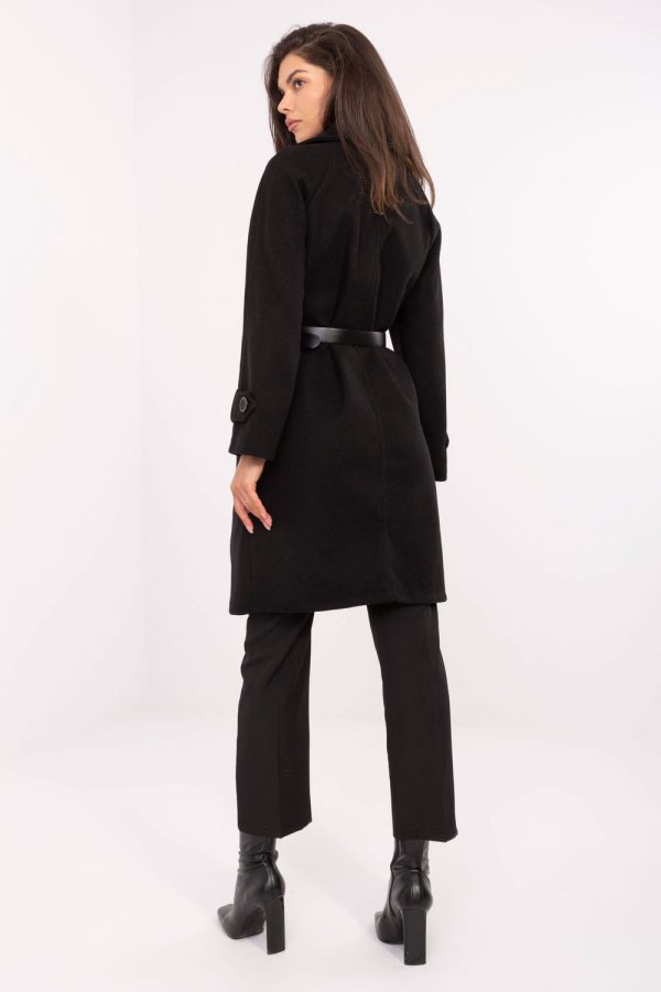 Black Coat in Women`s Coats, Jackets with Polyester
