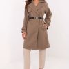 Beige Coat in Women`s Coats, Jackets with Polyester