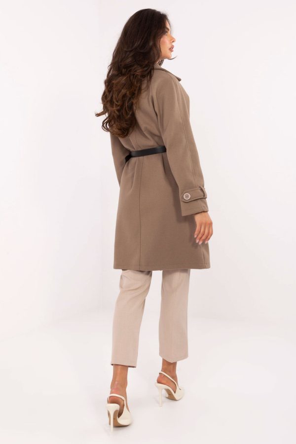 Beige Coat in Women`s Coats, Jackets with Polyester