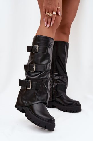 Black Thigh-Hight Boots...Fabric, Warmers, Footbed, Upper Height, Heel Height and Platform Height