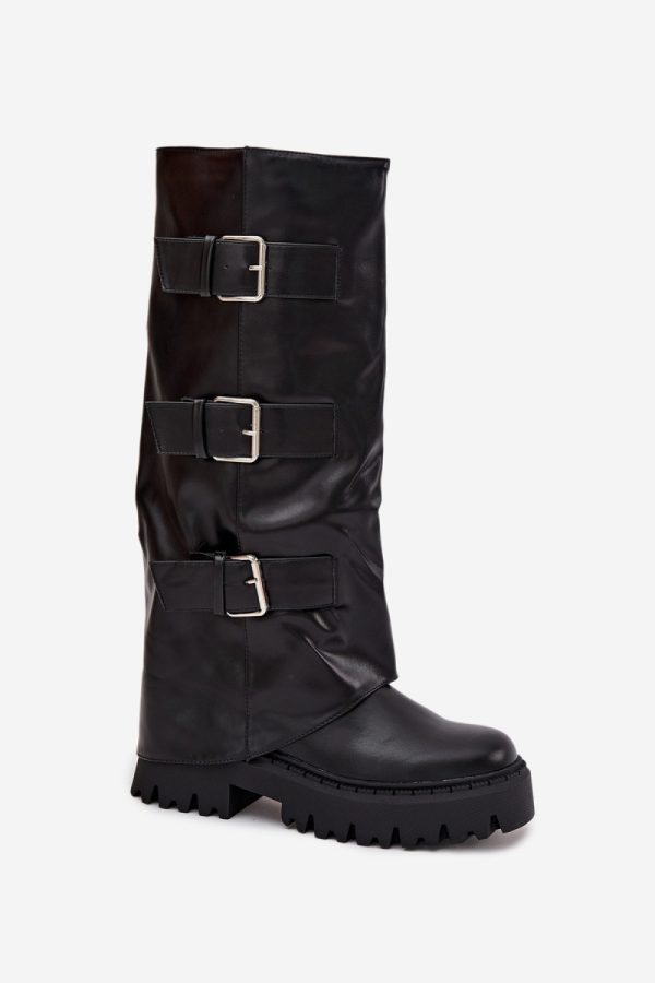 Black Thigh-Hight Boots...Fabric, Warmers, Footbed, Upper Height, Heel Height and Platform Height