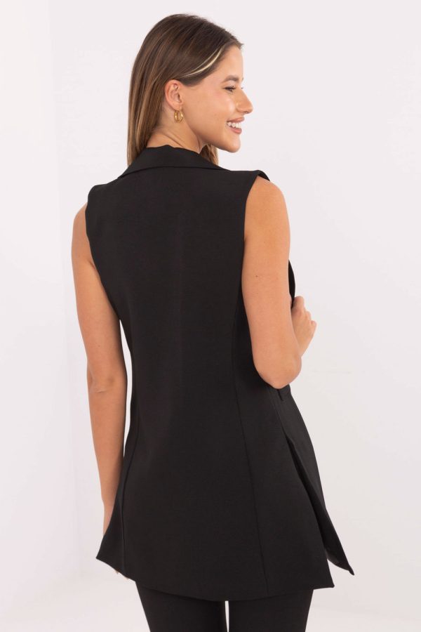 Black Gilet in Jackets, Vests For Women with Spandex and Polyester