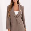 Beige Jacket in Jackets, Vests For Women with Spandex and Polyester