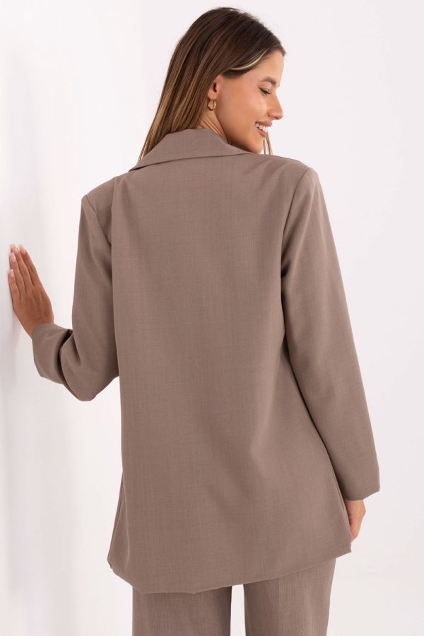 Beige Jacket in Jackets, Vests For Women with Spandex and Polyester