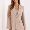 Beige Jacket in Jackets, Vests For Women with Spandex and Polyester