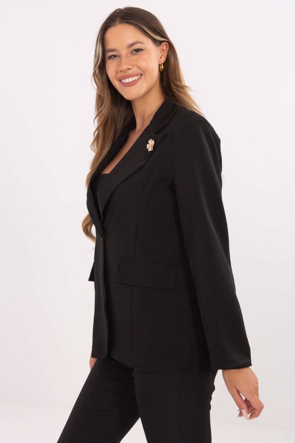 Black Jacket in Jackets, Vests For Women with Spandex and Polyester