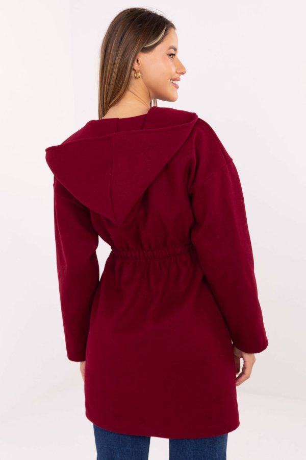 Red Coat in Women`s Coats, Jackets with Polyester