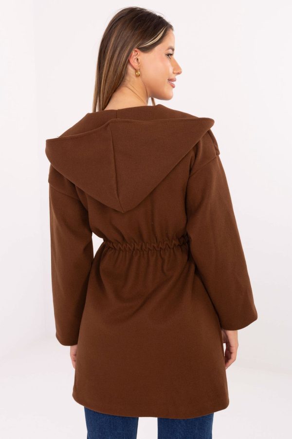 Brown Coat in Women`s Coats, Jackets with Polyester