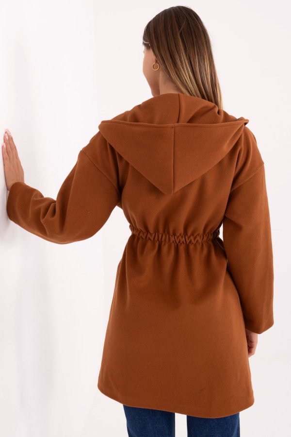 Brown Coat in Women`s Coats, Jackets with Polyester