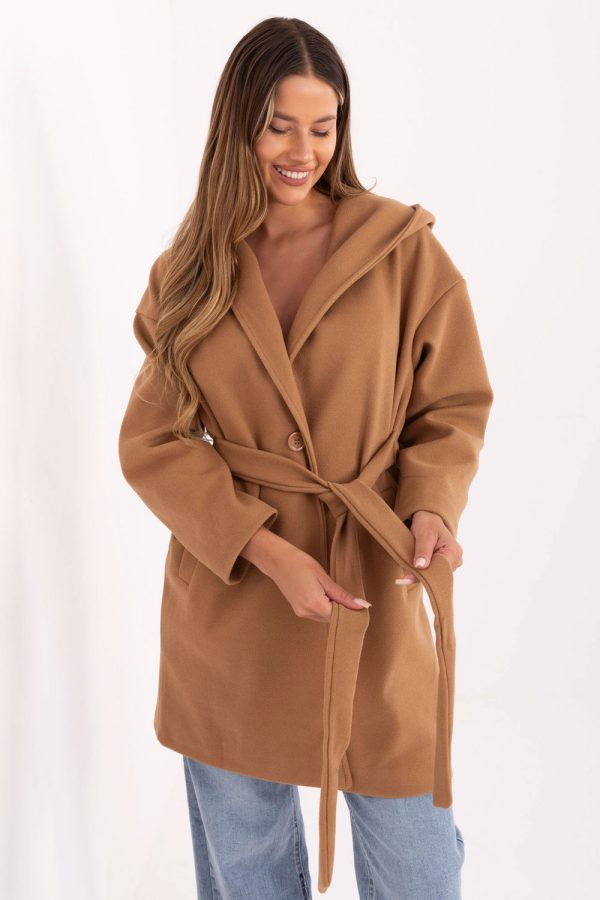 Brown Coat in Women`s Coats, Jackets with Polyester