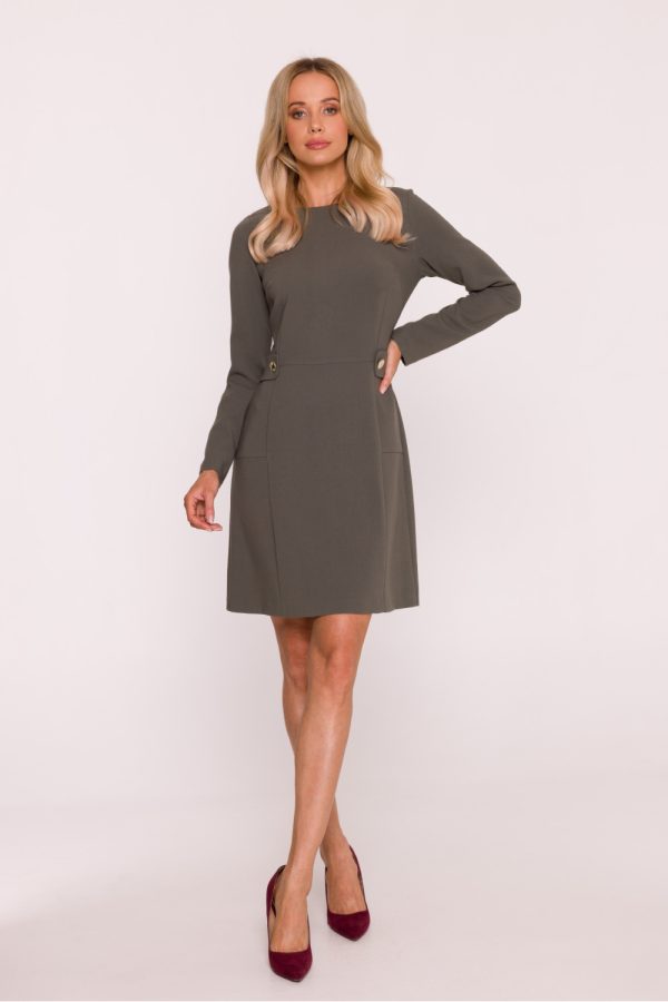 Green Daydress in Day Dresses with Spandex, Polyester and Viscose