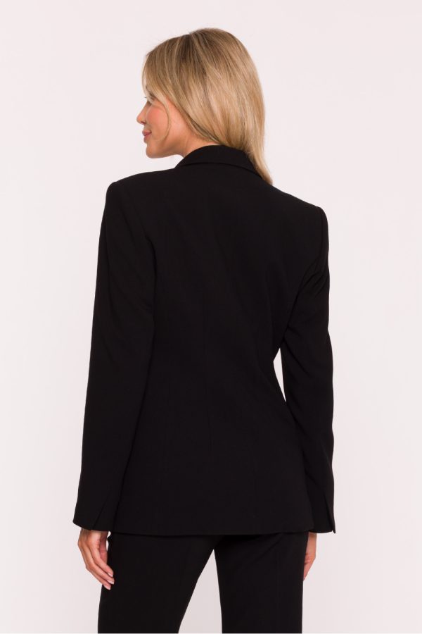 Black Jacket in Jackets, Vests For Women with Spandex, Polyester and Viscose