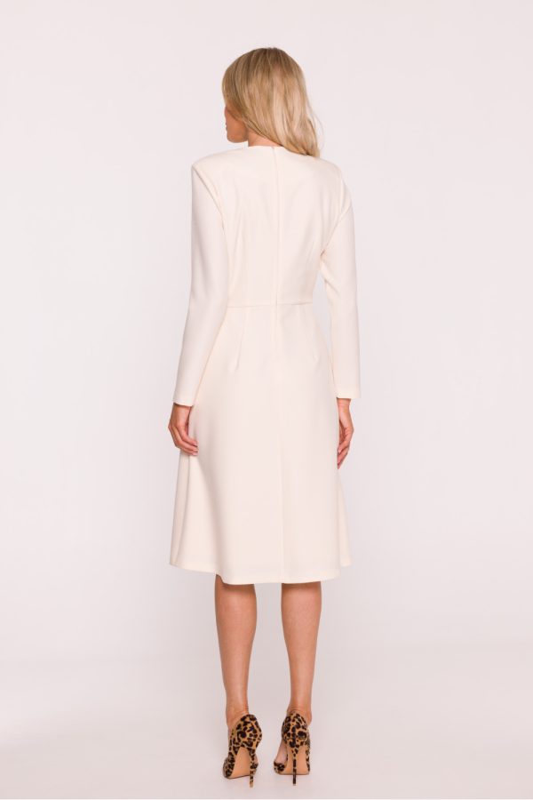 Beige Daydress in Day Dresses with Spandex and Polyester