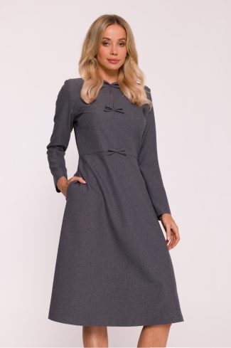 Grey Daydress in Day Dresses with Spandex and Polyester