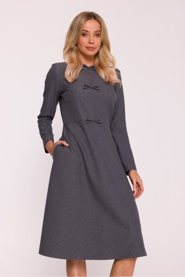 Grey Daydress in Day Dresses with Spandex and Polyester