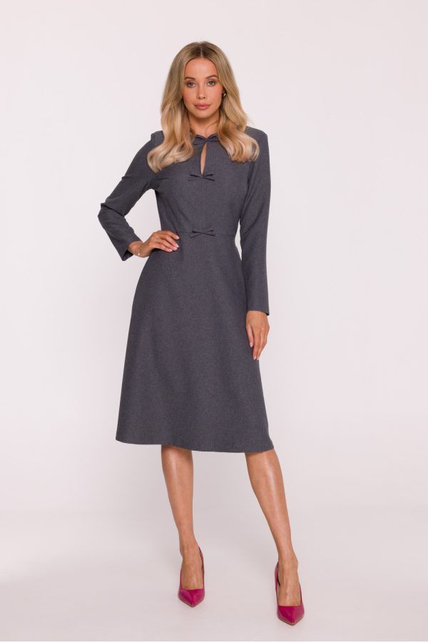 Grey Daydress in Day Dresses with Spandex and Polyester