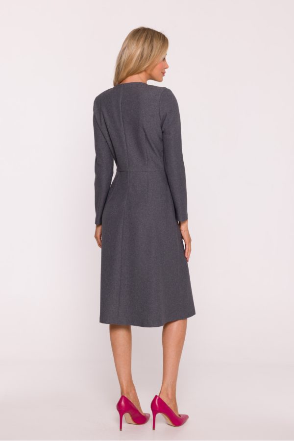 Grey Daydress in Day Dresses with Spandex and Polyester
