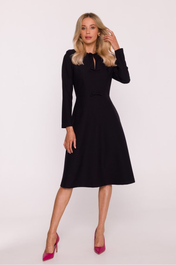 Black Daydress in Day Dresses with Spandex and Polyester