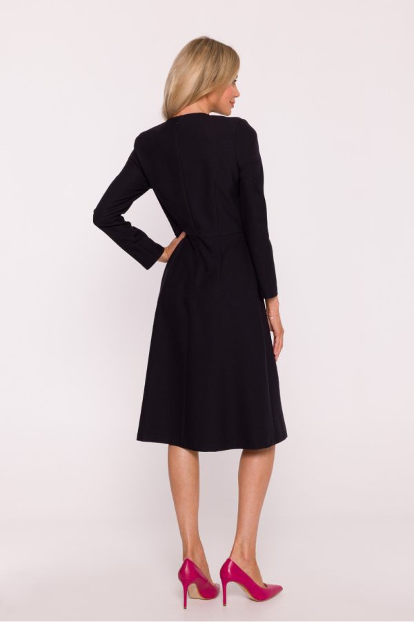 Black Daydress in Day Dresses with Spandex and Polyester