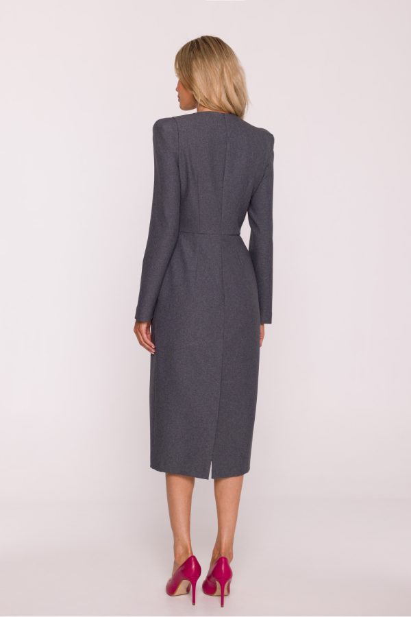 Grey Daydress in Day Dresses with Spandex and Polyester