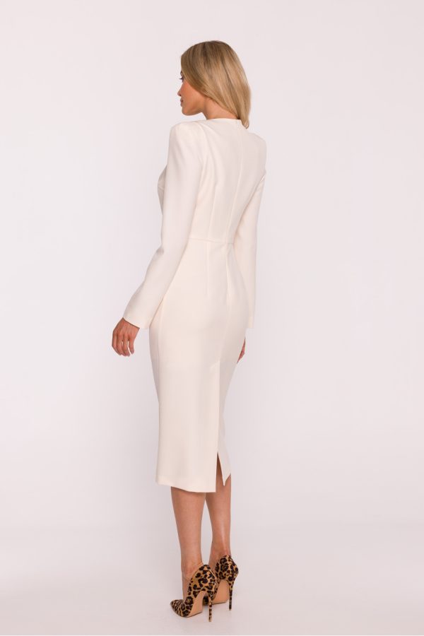 Beige Daydress in Day Dresses with Spandex and Polyester