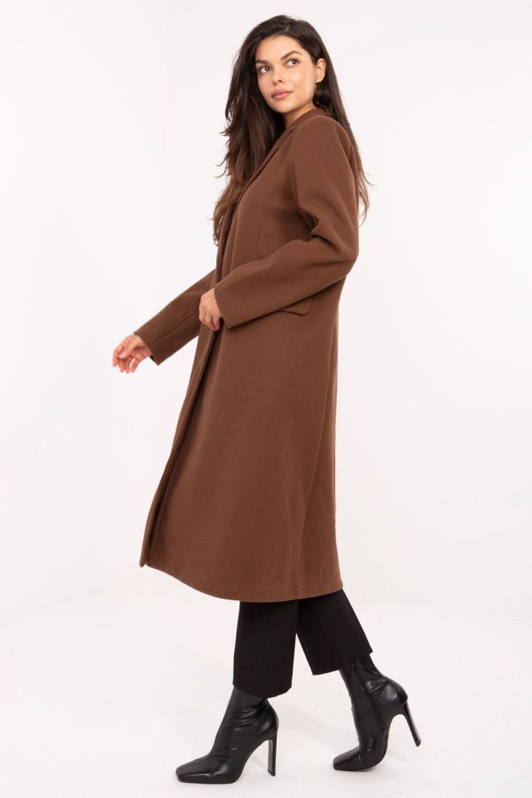 Brown Coat in Women`s Coats, Jackets with Polyester