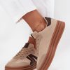 Beige Sport Shoes in Women`s Athletic Shoes, Trainers, Sneakers with Fabric, Footbed, Upper Height and Platform Height